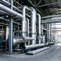 Rete di tubazioni in acciaio inossidabile su larga scala per un impianto petrolchimico